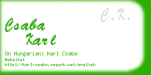 csaba karl business card